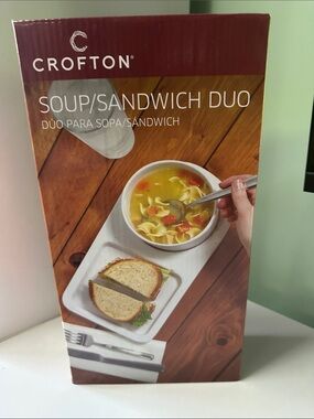 Crofton White Soup & Sandwich Duo Serving Plate